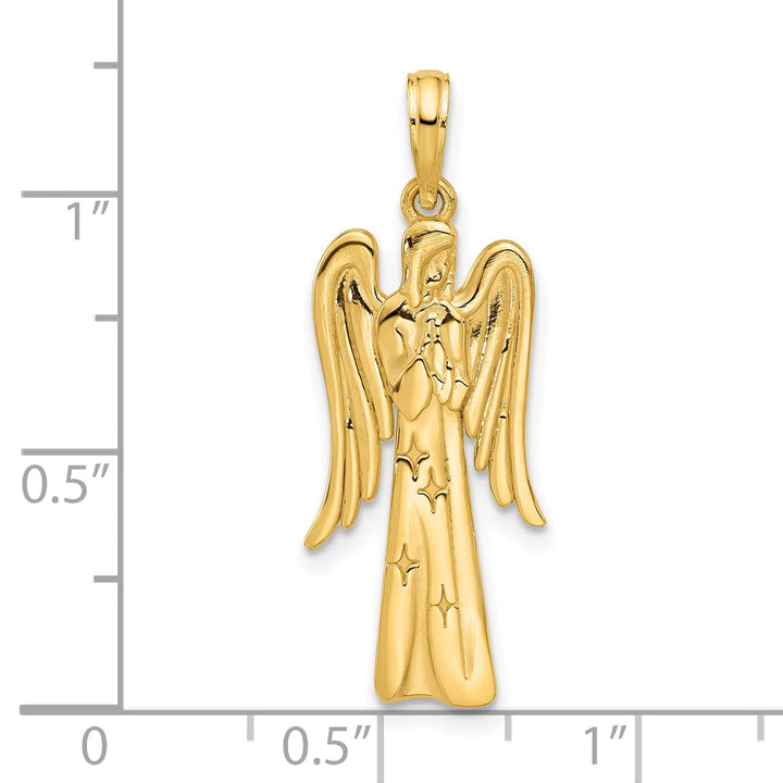 14K Yellow Gold Polished Fancy Guardian Angel Charm