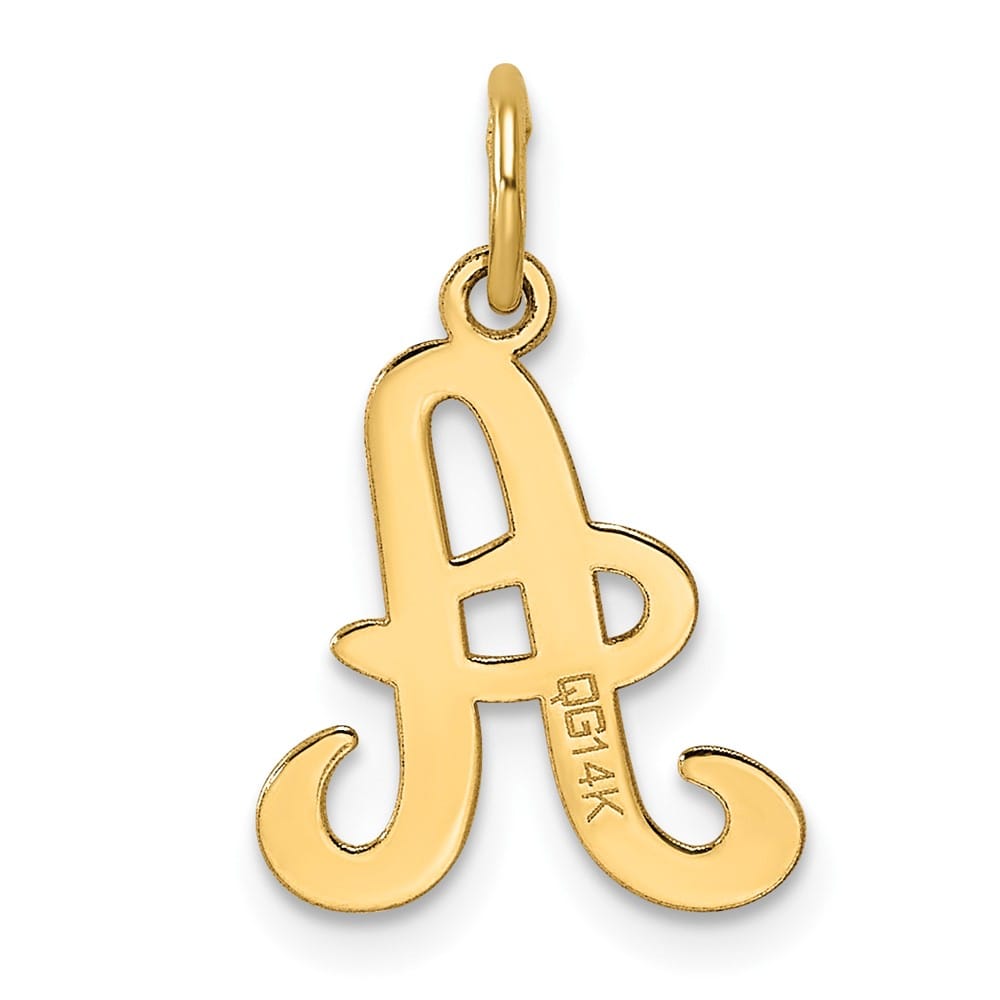 14k Yellow Gold Polished Fancy Initial A Charm