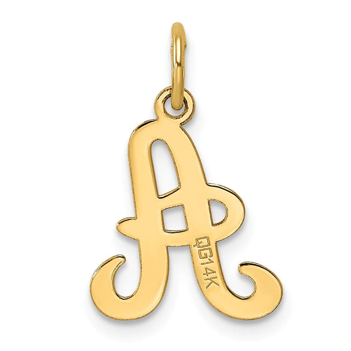 14k Yellow Gold Polished Fancy Initial A Charm