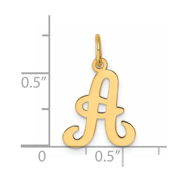 14k Yellow Gold Polished Fancy Initial A Charm