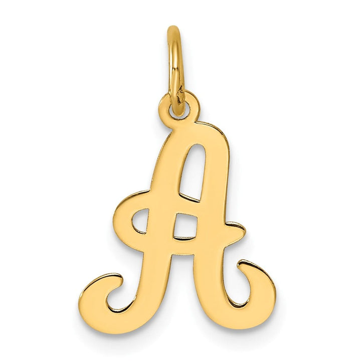 14k Yellow Gold Polished Fancy Initial A Charm
