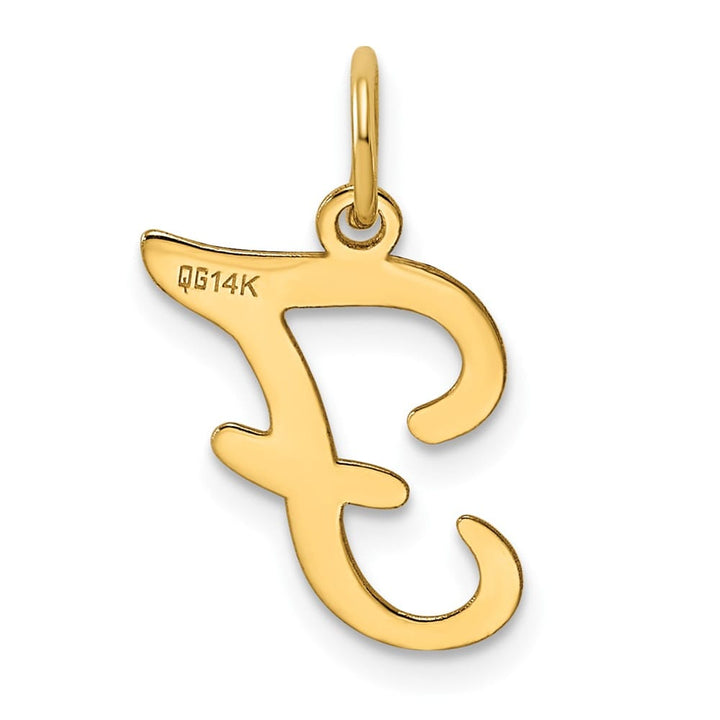 14k Yellow Gold Polished Fancy Initial F Charm