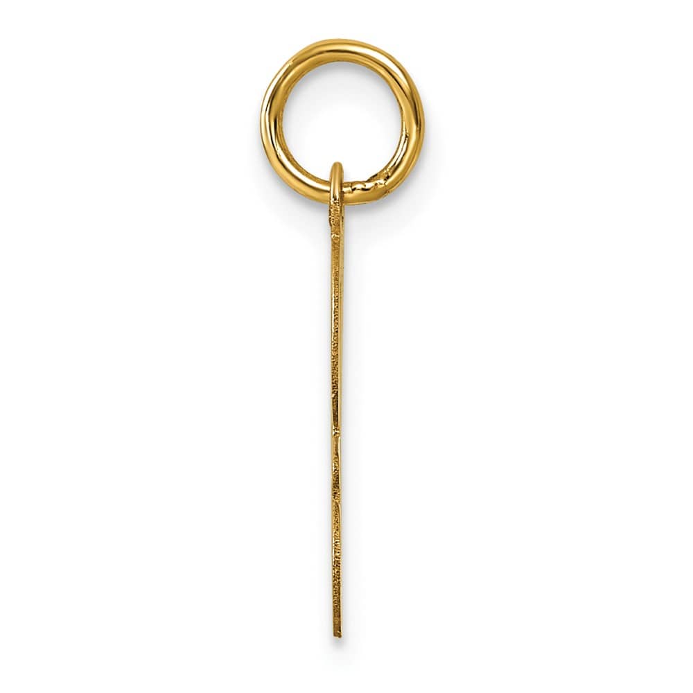 14k Yellow Gold Polished Fancy Initial F Charm