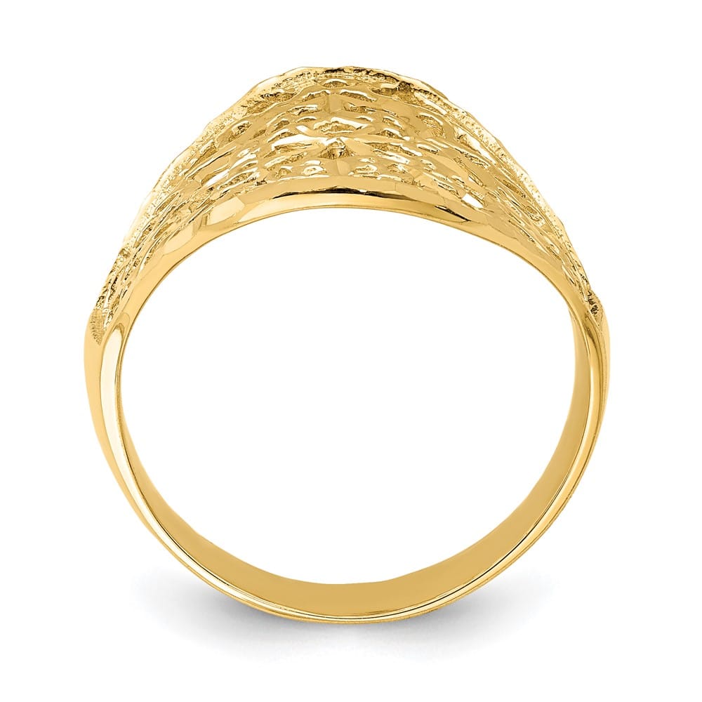 14k Yellow Gold Polished Filigree Ring Ladies Stock Size 7 Ring Are Refundable