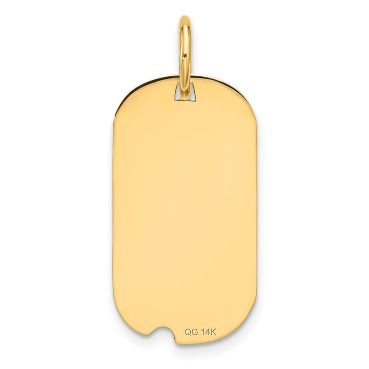 14k Yellow Gold Polished Finish Block Letter P Initial Design Dog Tag Charm Pendant