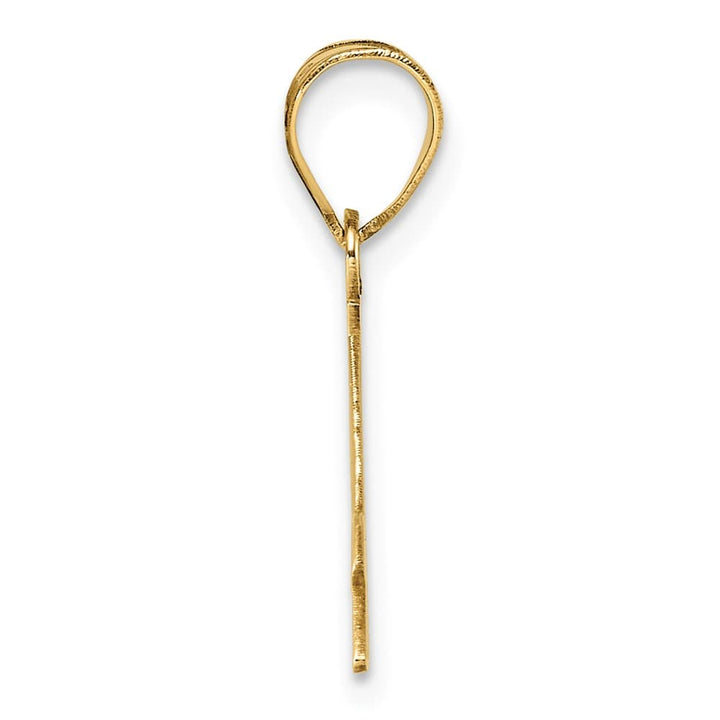 14k Yellow Gold Polished Finish Script Design Letter A Initial Pendant