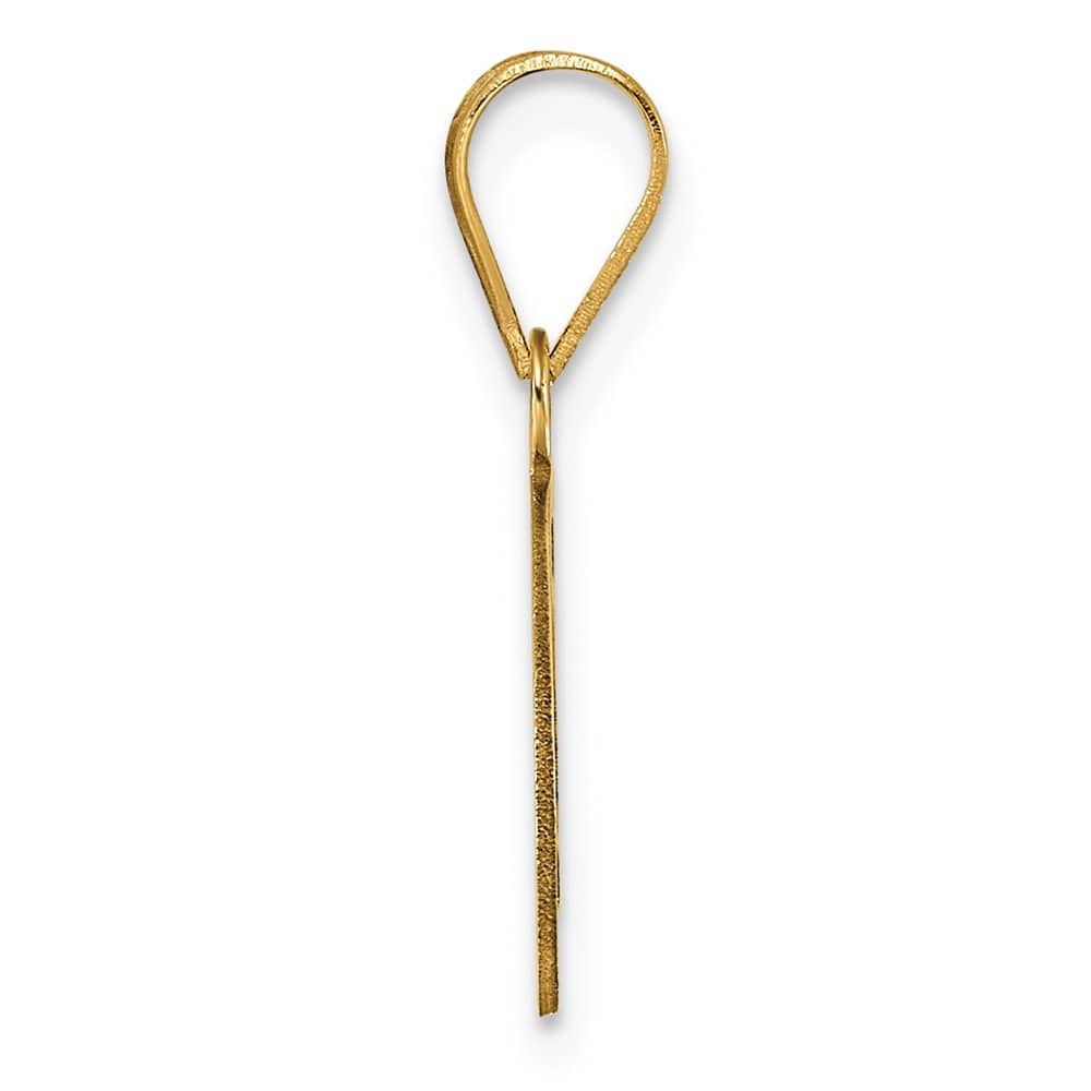 14k Yellow Gold Polished Finish Script Design Letter C Initial Pendant