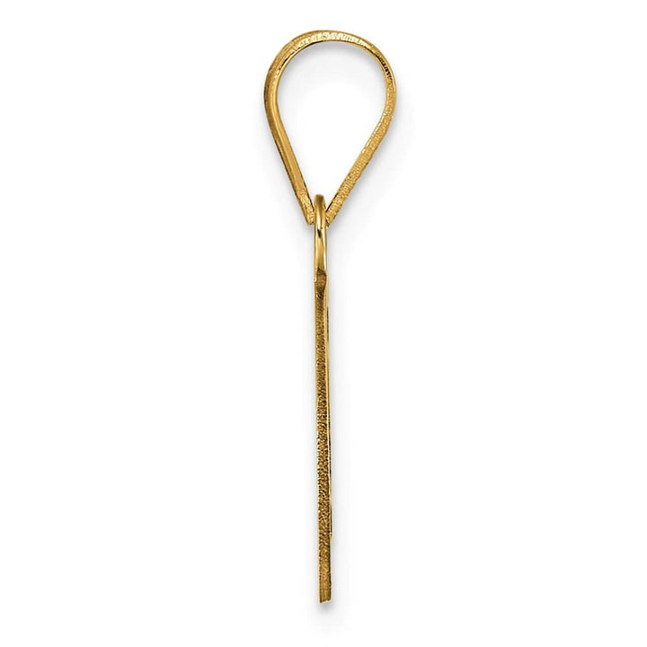 14k Yellow Gold Polished Finish Script Design Letter C Initial Pendant