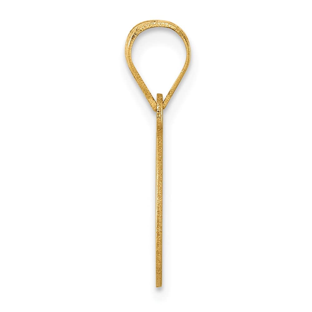 14k Yellow Gold Polished Finish Script Design Letter Q Initial Pendant