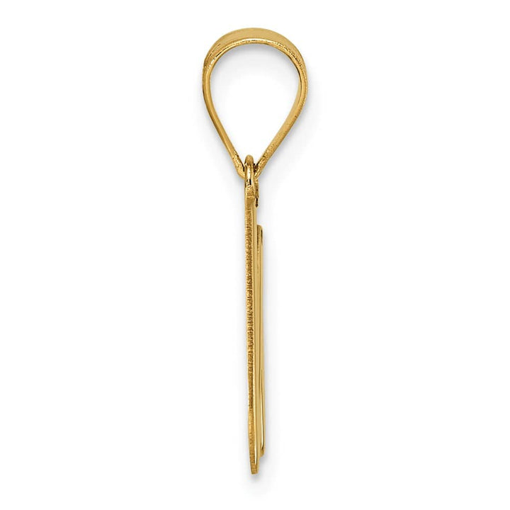 14k Yellow Gold Polished Finish Script Design Letter U Initial Pendant