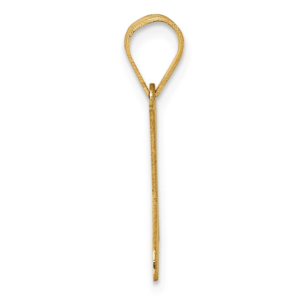 14k Yellow Gold Polished Finish Script Design Letter X Initial Pendant