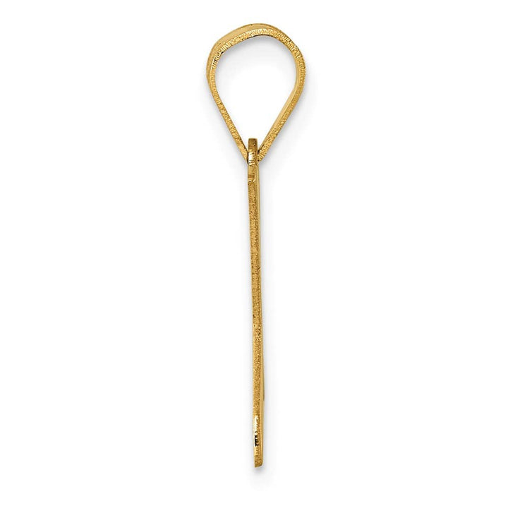 14k Yellow Gold Polished Finish Script Design Letter X Initial Pendant