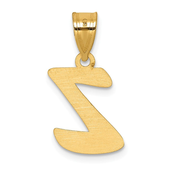 14k Yellow Gold Polished Finish Script Design Letter Z Initial Pendant