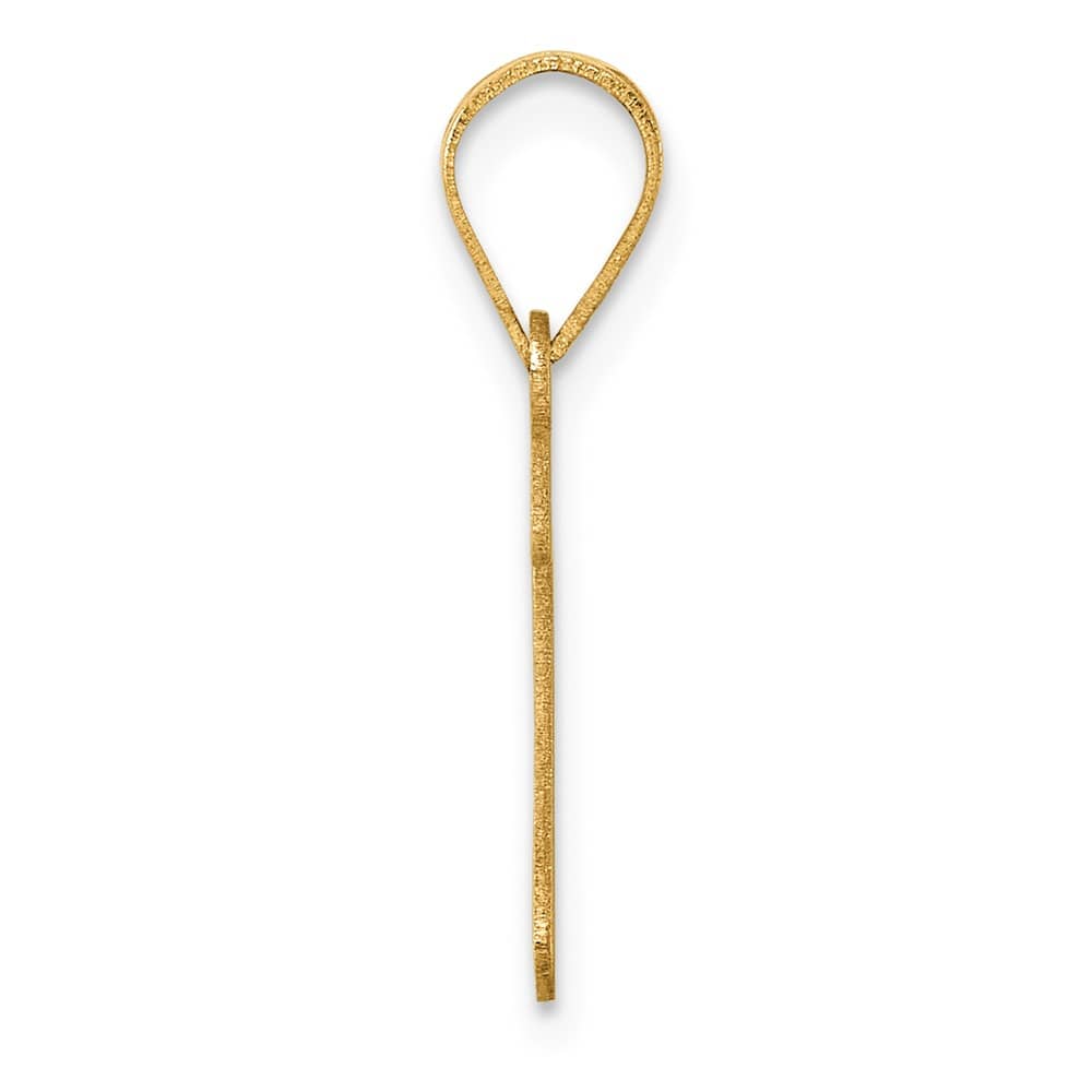 14k Yellow Gold Polished Finish Script Design Letter Z Initial Pendant