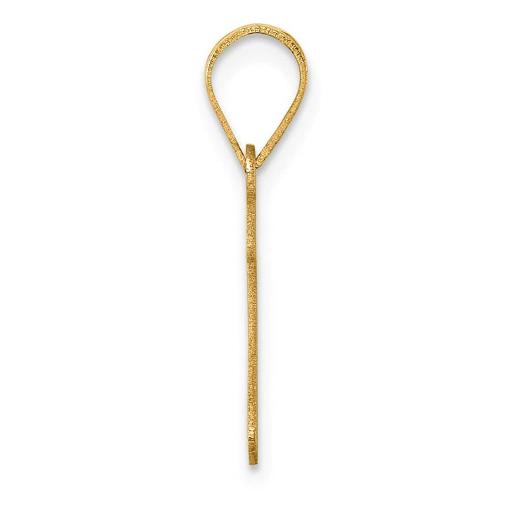 14k Yellow Gold Polished Finish Script Design Letter Z Initial Pendant