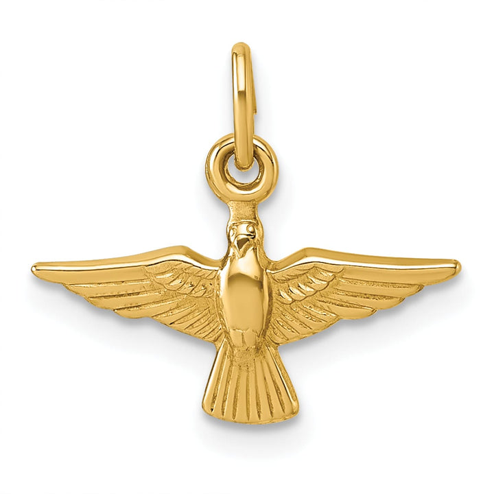 14K Yellow Gold Polished Flying Dove Pendant