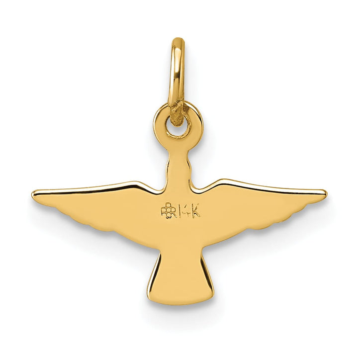 14K Yellow Gold Polished Flying Dove Pendant