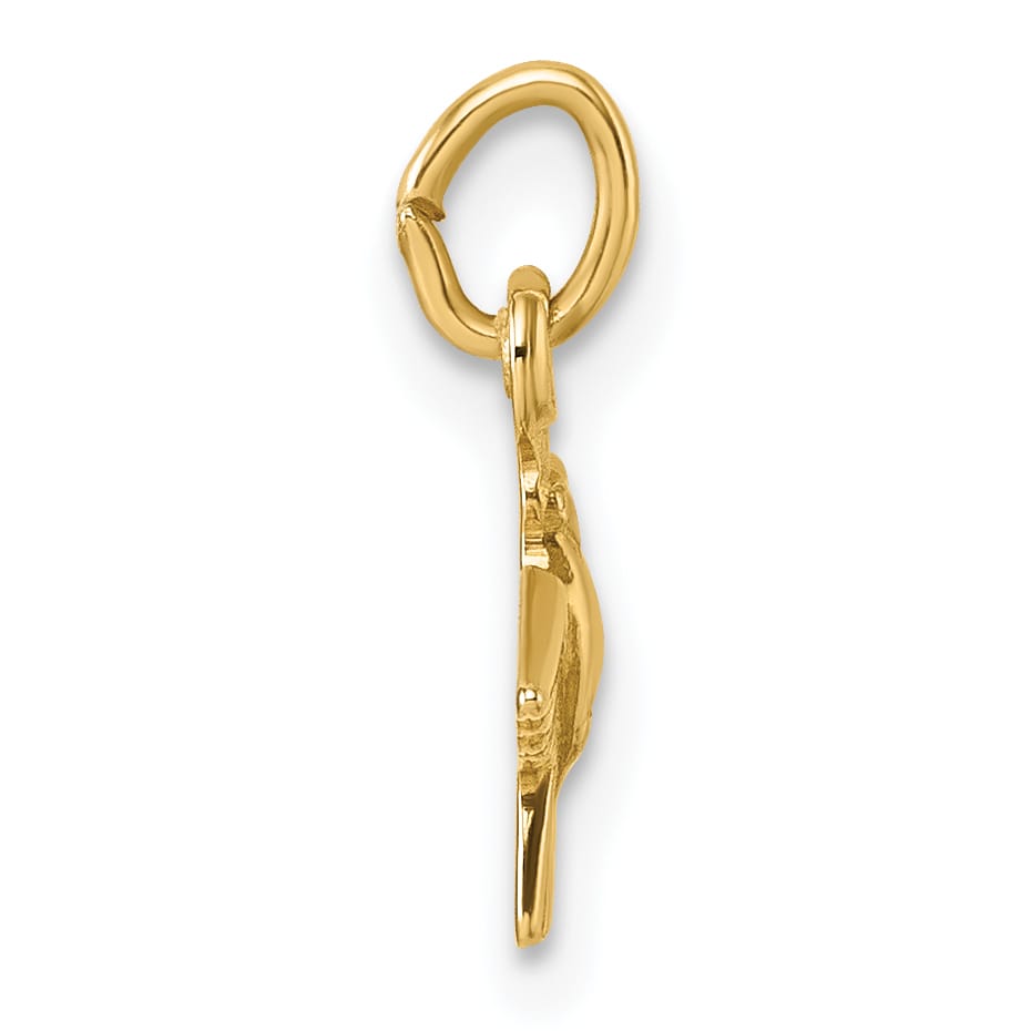 14K Yellow Gold Polished Flying Dove Pendant