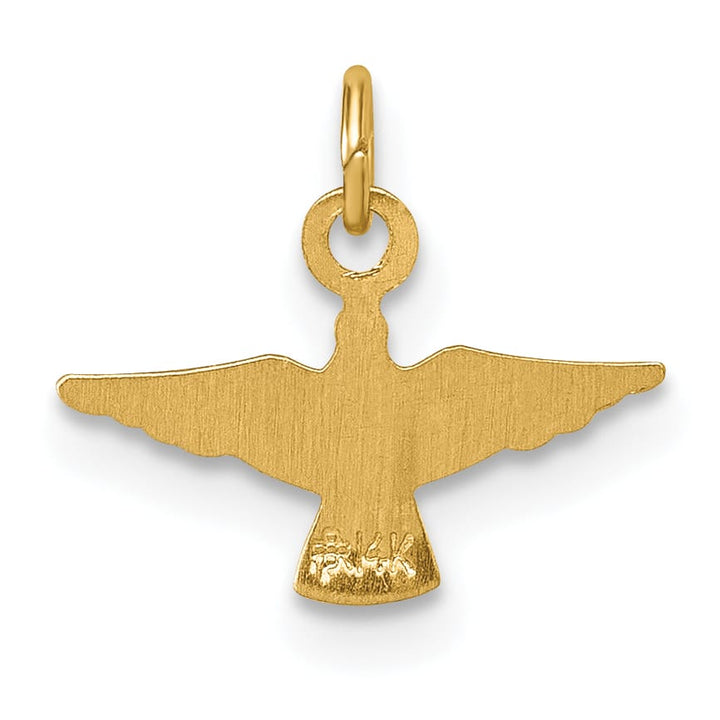 14K Yellow Gold Polished Flying Dove Pendant