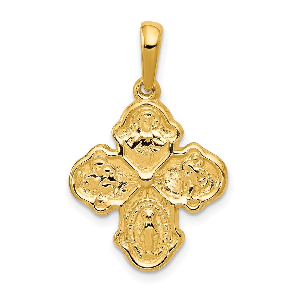 14K Yellow Gold Polished Four-Way Medal