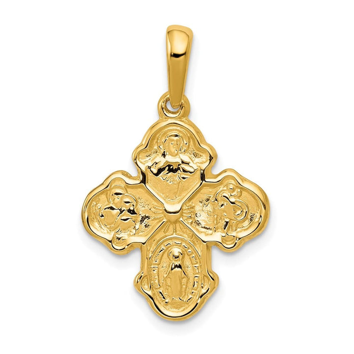 14K Yellow Gold Polished Four-Way Medal