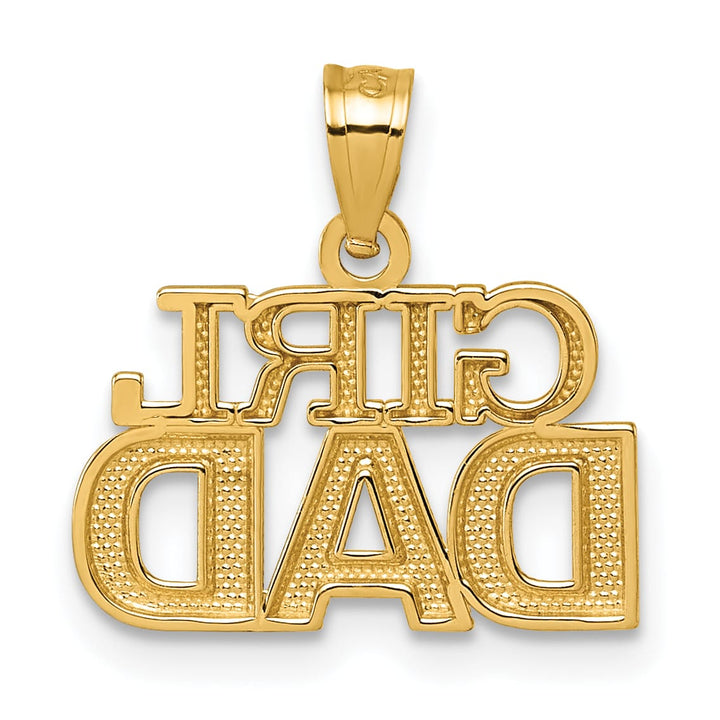14K Yellow Gold Polished Girl Dad Pendant