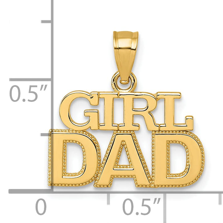 14K Yellow Gold Polished Girl Dad Pendant