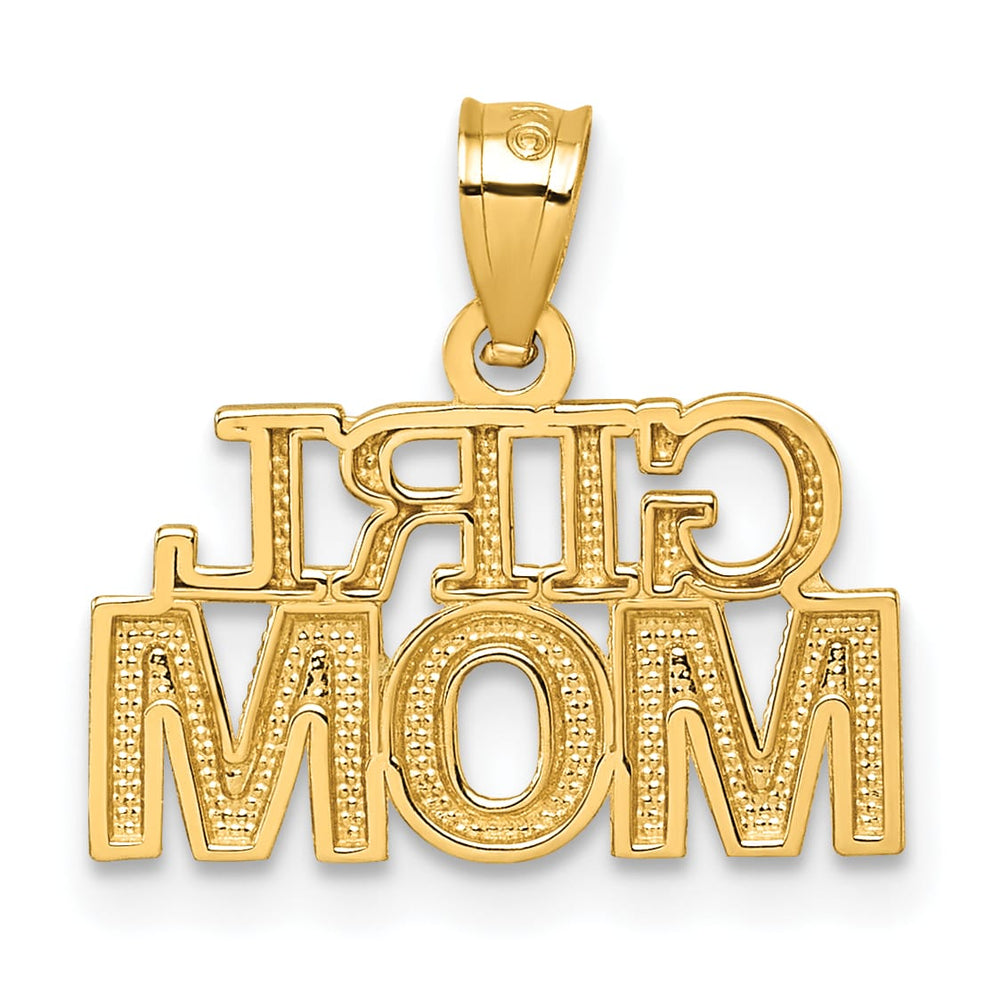 14K Yellow Gold Polished GIRL MOM Pendant