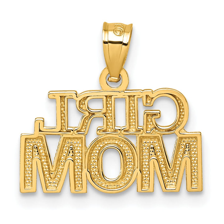 14K Yellow Gold Polished GIRL MOM Pendant