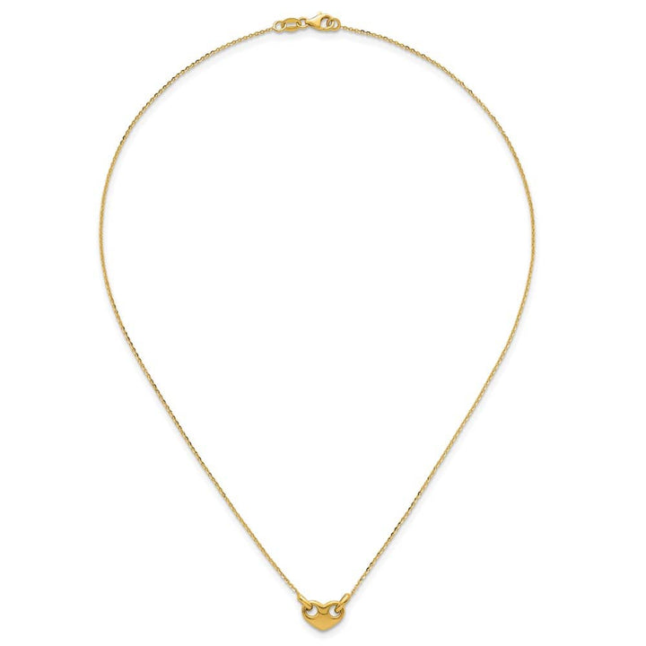 14K Yellow Gold Polished Heart 18 inch Necklace