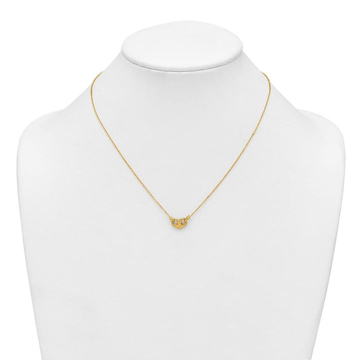 14K Yellow Gold Polished Heart 18 inch Necklace