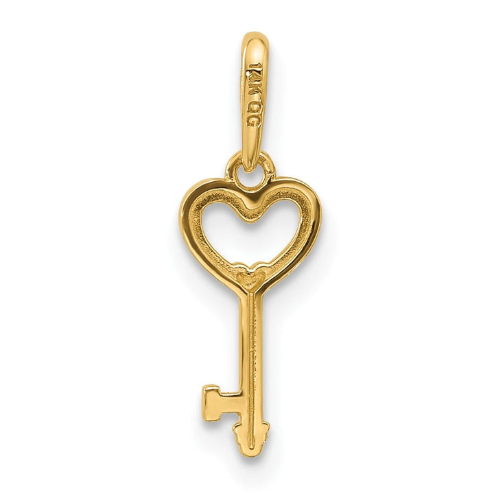 14K Yellow Gold Polished Heart Key Pendant (18 mm)