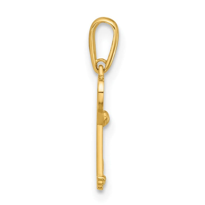 14K Yellow Gold Polished Heart Key Pendant (18 mm)