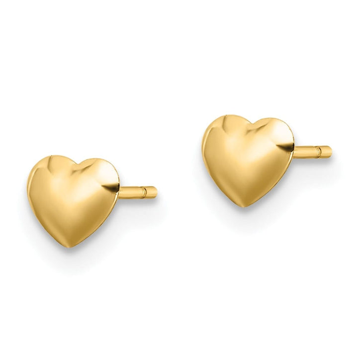14K Yellow Gold Polished Heart Post Stud 4.5 x 5.25 mm Earrings, view 2 of 4