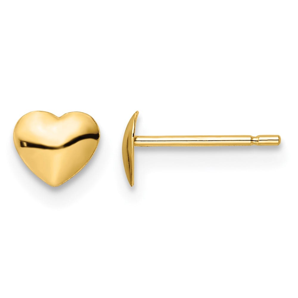 14K Yellow Gold Polished Heart Post Stud 4.5 x 5.25 mm Earrings, view 1 of 4