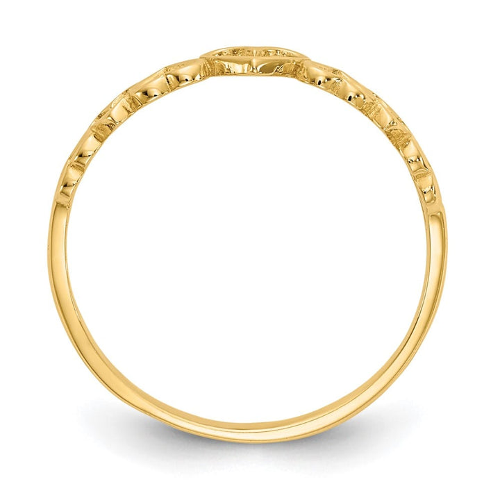 14k Yellow Gold Polished Hearts Ring