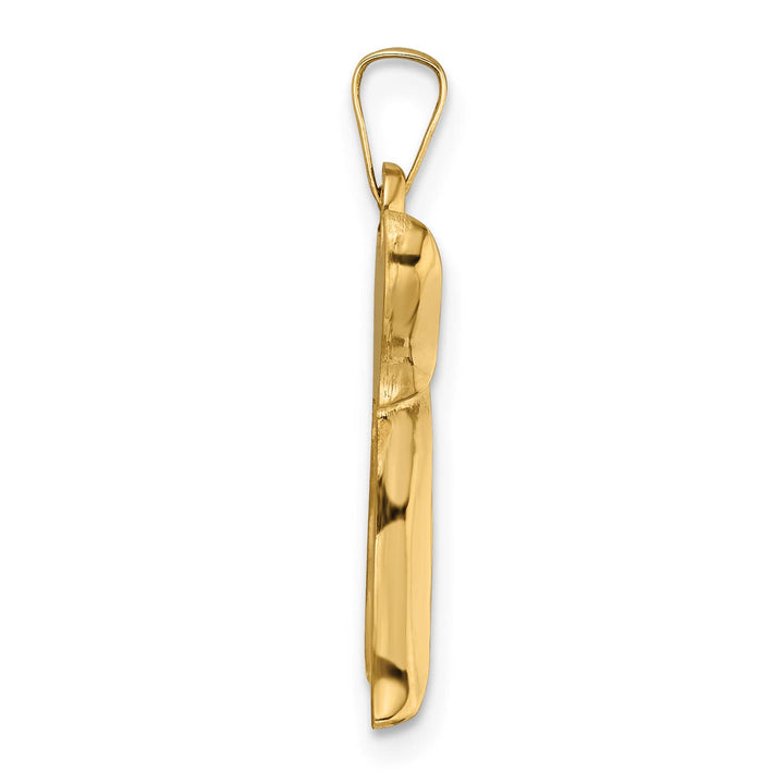 14K Yellow Gold Polished Hollow Chai Symbol Pendant