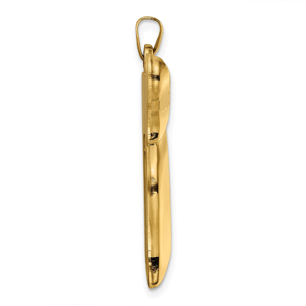 14K Yellow Gold Polished Large Hollow Chai Symbol Pendant
