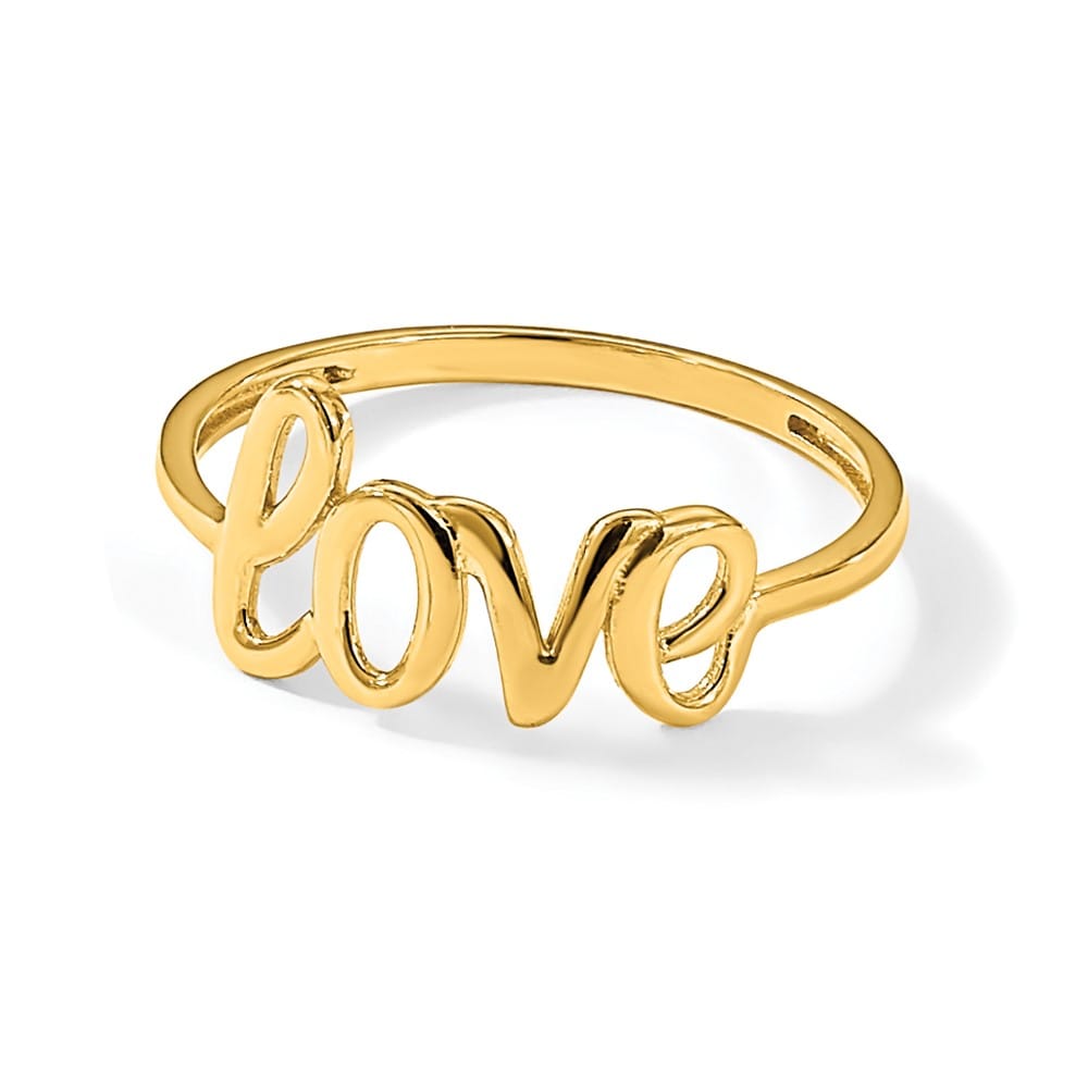 14k Yellow Gold Polished Love Ring
