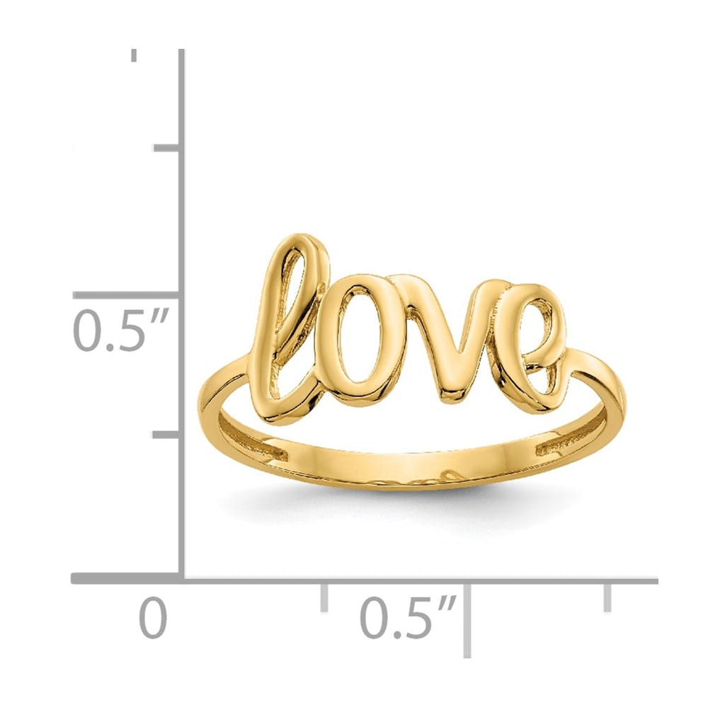 14k Yellow Gold Polished Love Ring