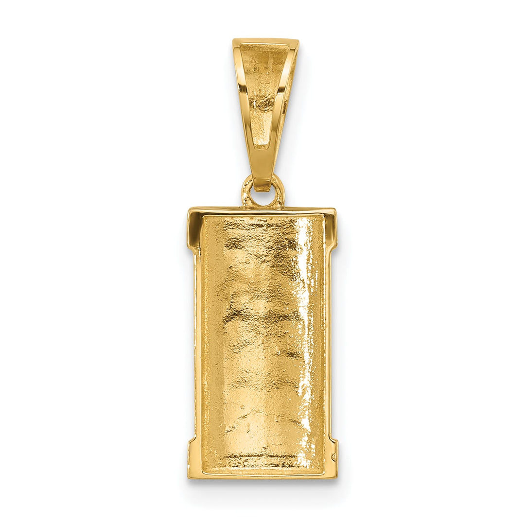 14K Yellow Gold Polished Mezuzah with Shin Pendant