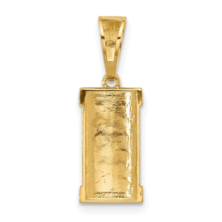 14K Yellow Gold Polished Mezuzah with Shin Pendant