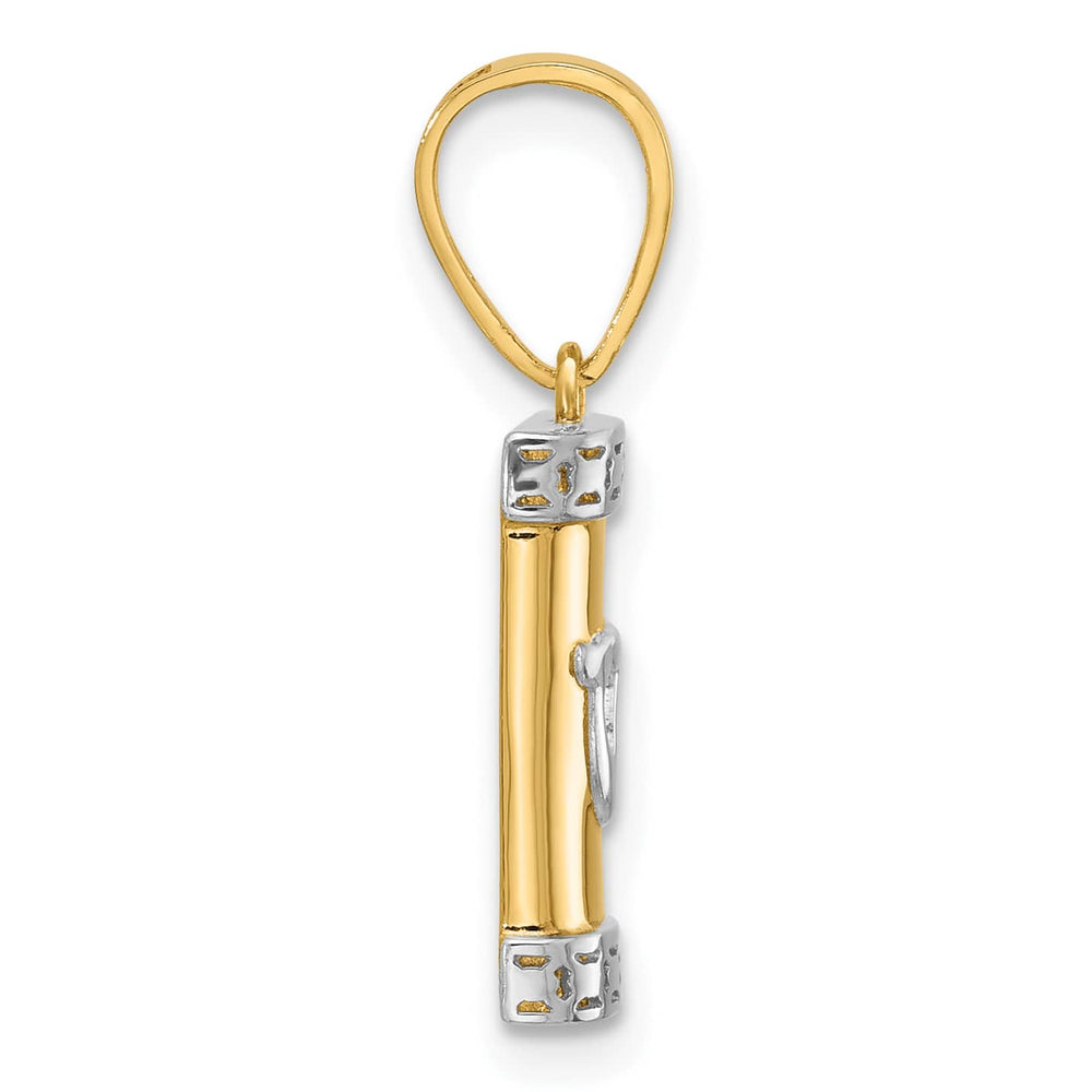 14K Yellow Gold Polished Mezuzah with Shin Pendant