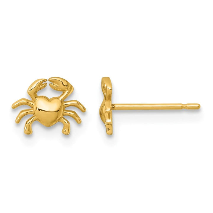 14K Yellow Gold Polished Mini Crab Post Earrings, view 1 of 3