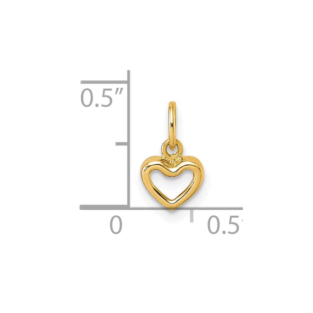 14K Yellow Gold Polished Open Heart Pendant