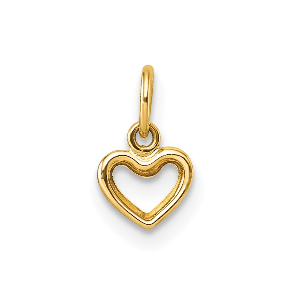 14K Yellow Gold Polished Open Heart Pendant