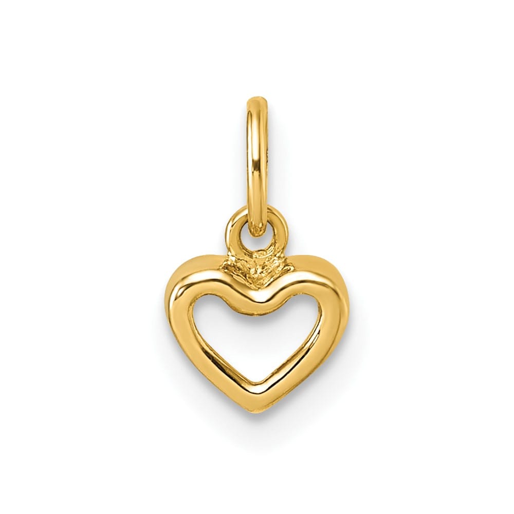 14K Yellow Gold Polished Open Heart Pendant