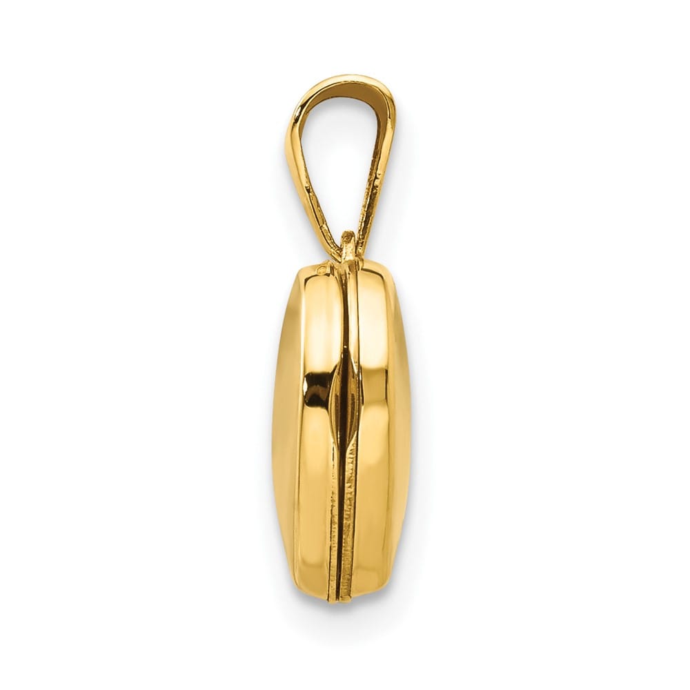 14K Yellow Gold Polished Plain 10mm Heart Locket