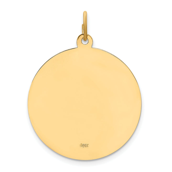 14K Yellow Gold Polished Satin Large Round St. Joseph Medal Pendant