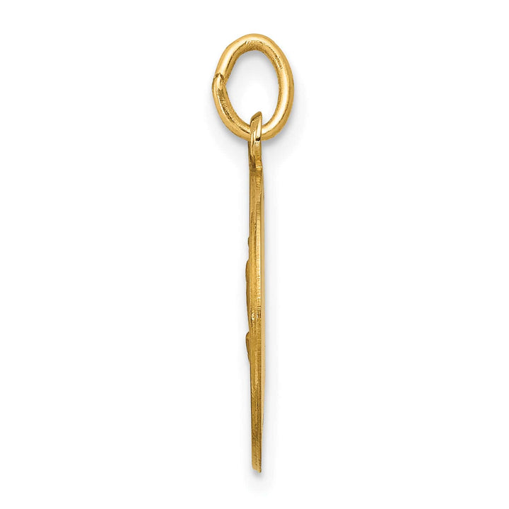 14K Yellow Gold Polished Satin Our Lady of Fatima Medal Round Charm